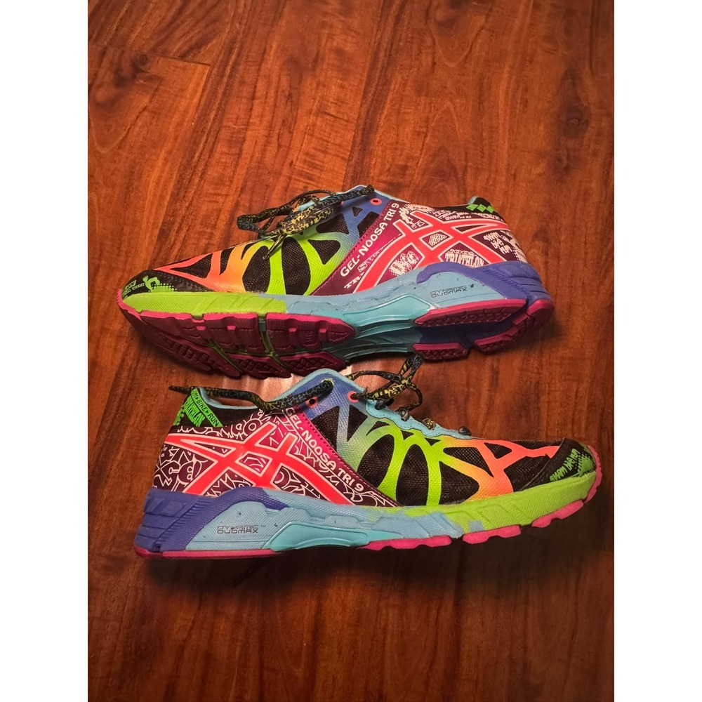 Asics Womens Gel-Noosa Tri 9 Running Shoes Multicolor Black T458N Lace Up 9 M - Picture 3 of 8